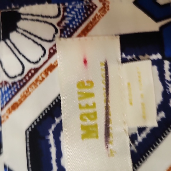 Maeve Anthropologie Blue White Pattern Midi Dress Bettina - Picture 7 of 10